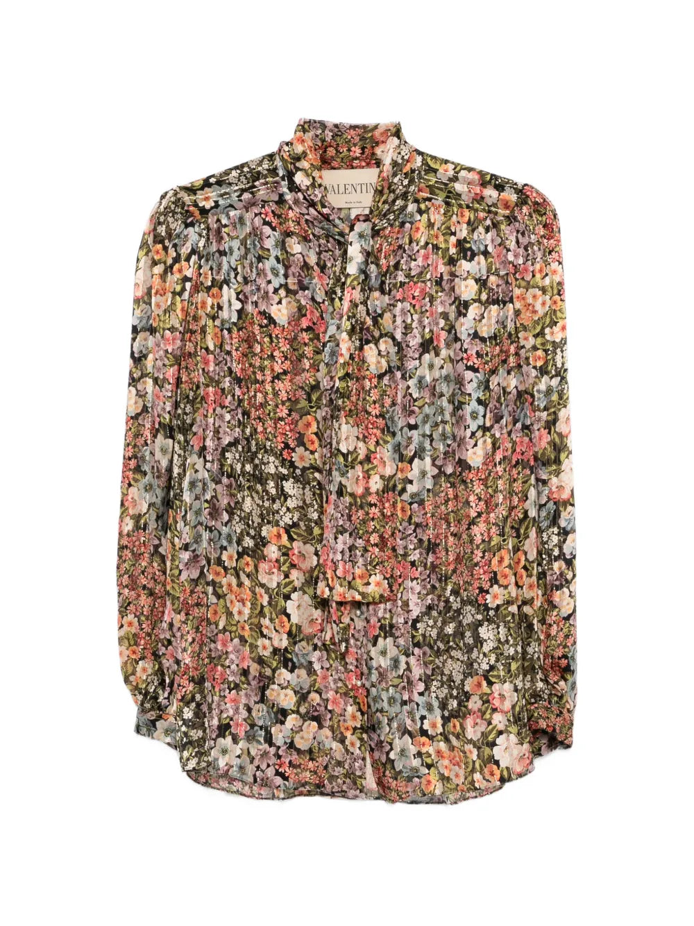 Garavani pussy-bow floral-print shirt-VALENTINO-Verso