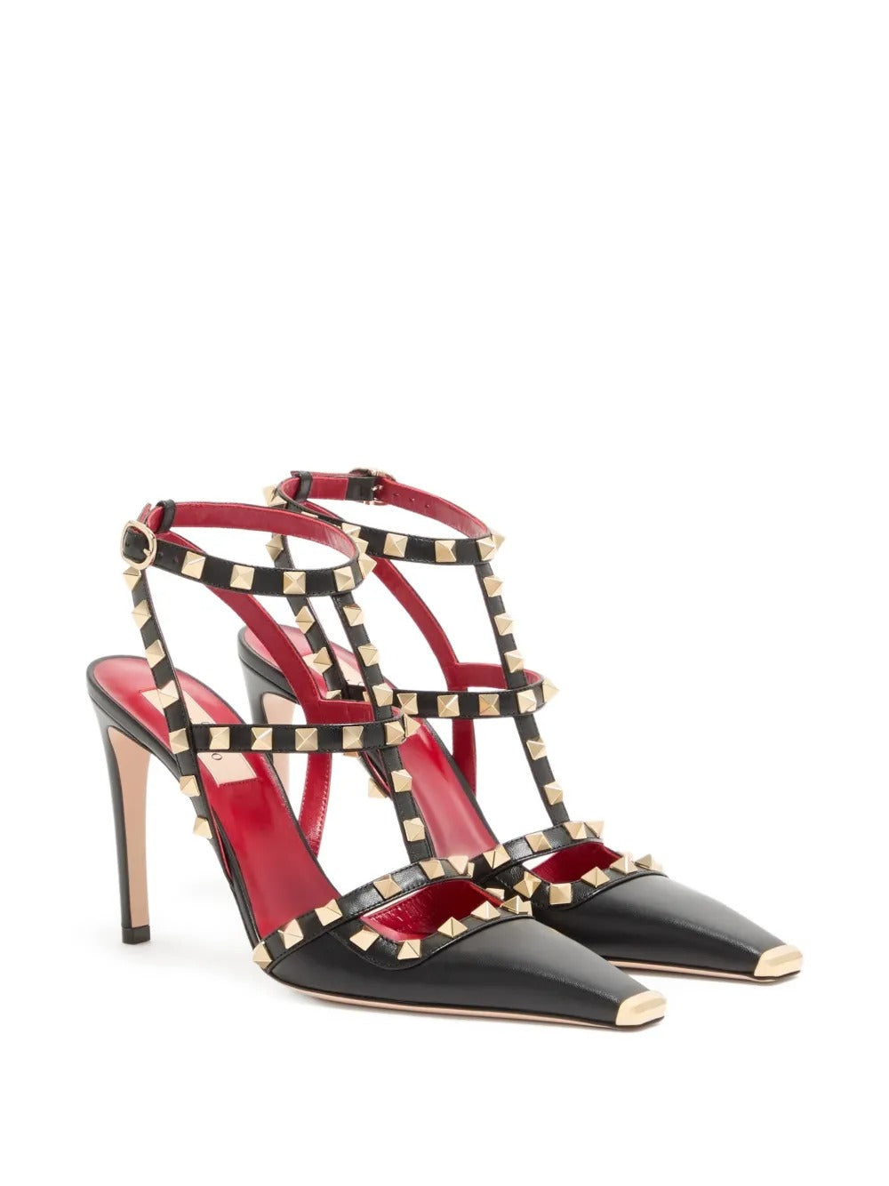 Garavani rockstud kidskin pumps 100mm-VALENTINO-Verso