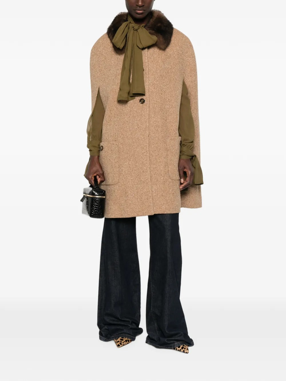 Garavani Sleeveless Tweed Cape-VALENTINO-Verso