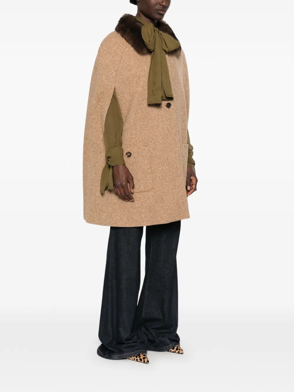 Garavani Sleeveless Tweed Cape-VALENTINO-Verso