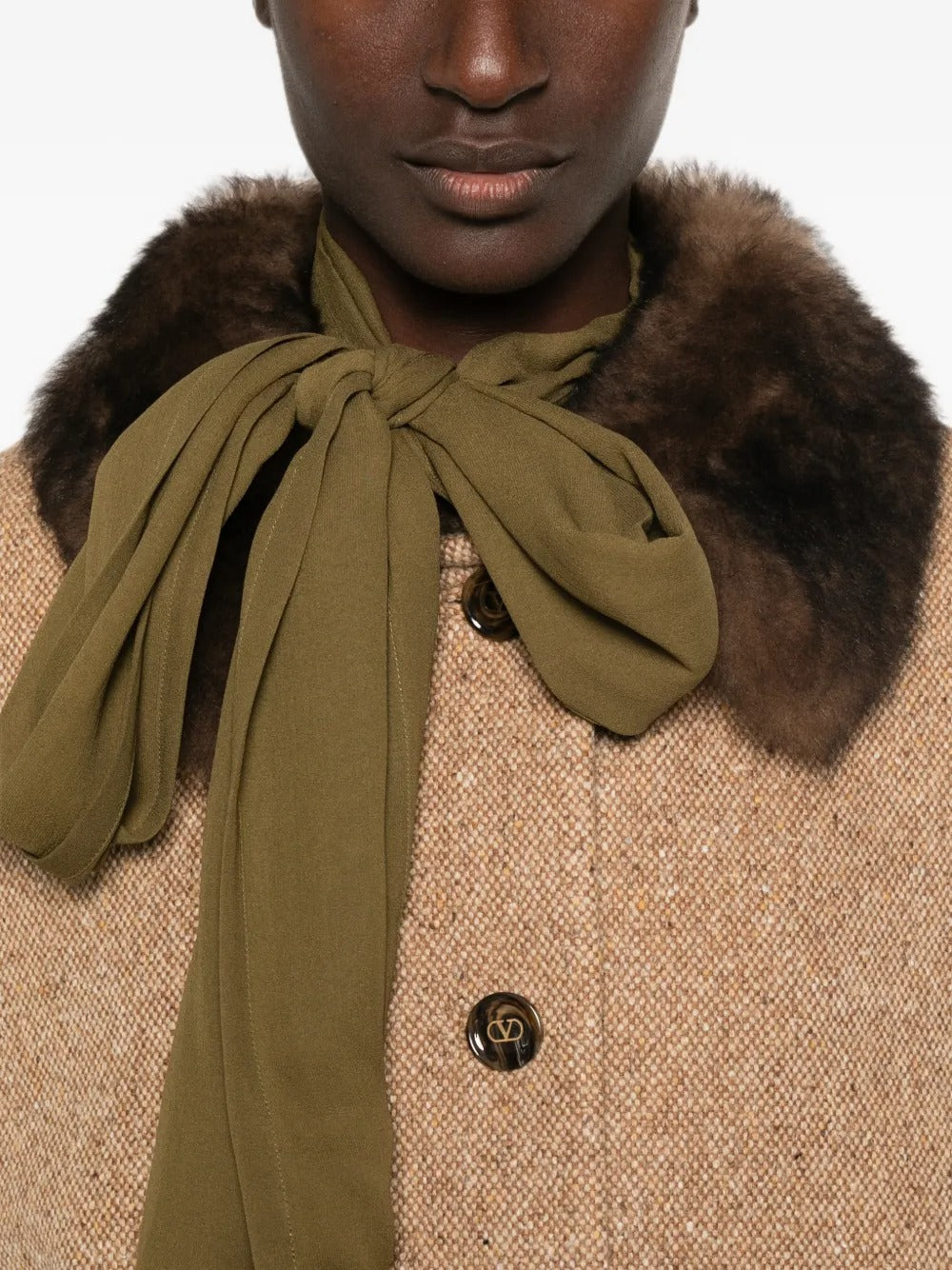 Garavani Sleeveless Tweed Cape-VALENTINO-Verso
