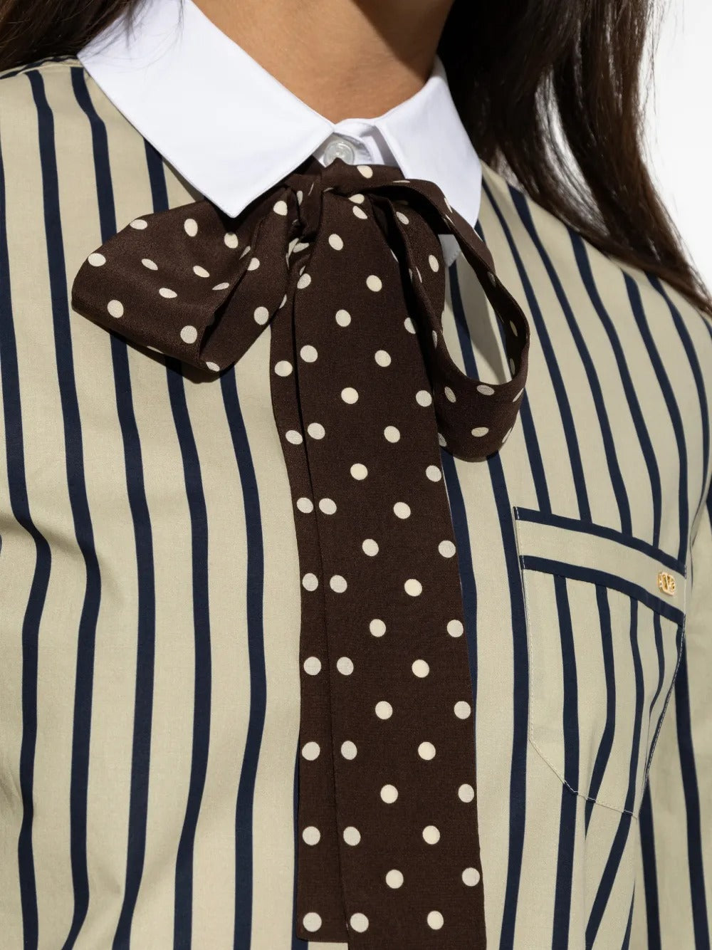 Garavani striped bow-detail shirt-VALENTINO-Verso