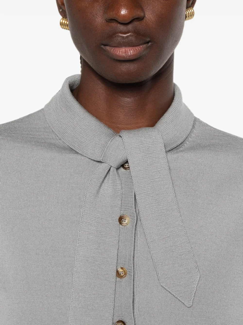 Garavani tie-neck button-up polo shirt-VALENTINO-Verso