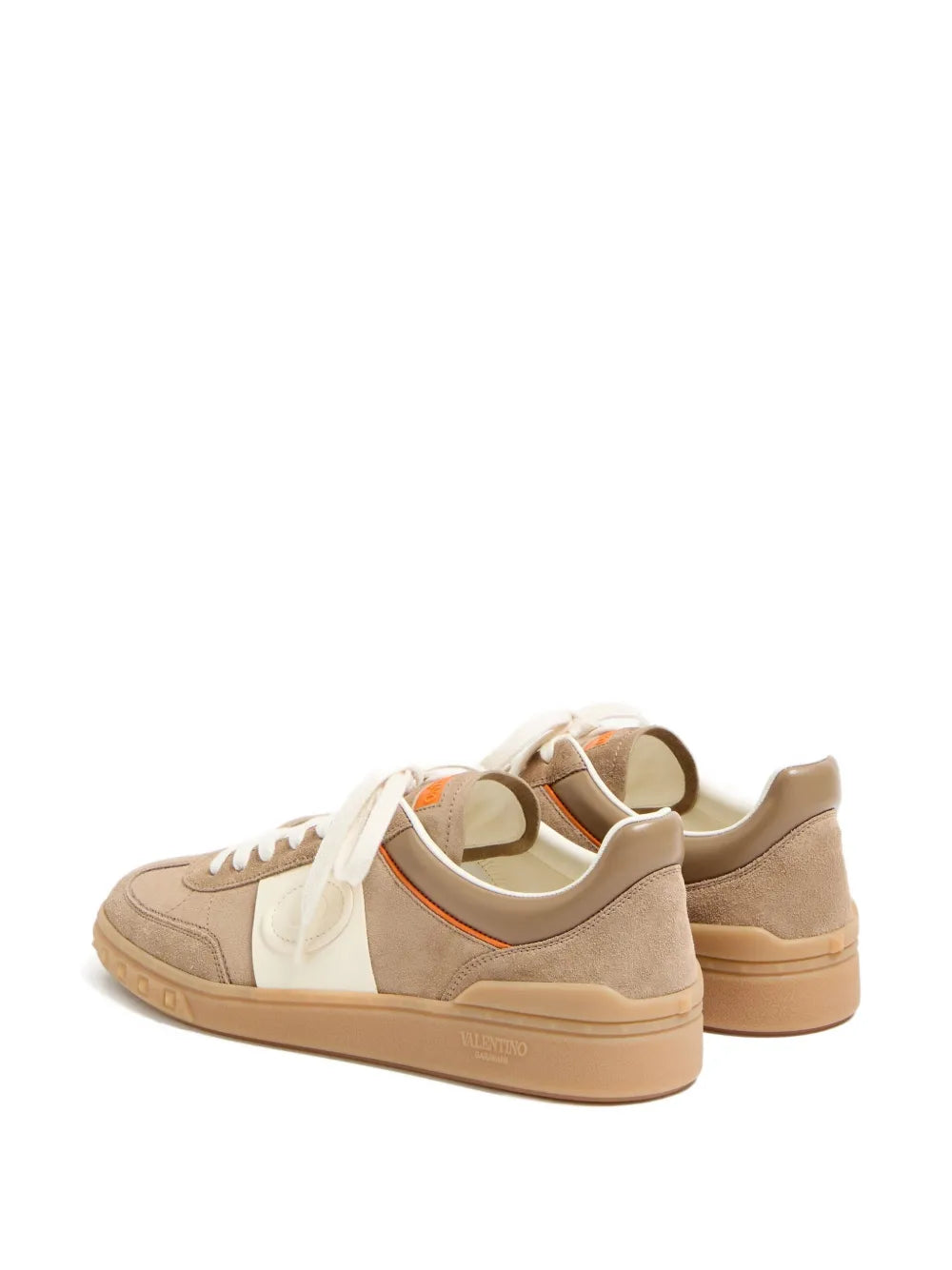 Garavani upvillage low top trainer in split leather and calfskin nappa leather-VALENTINO-Verso