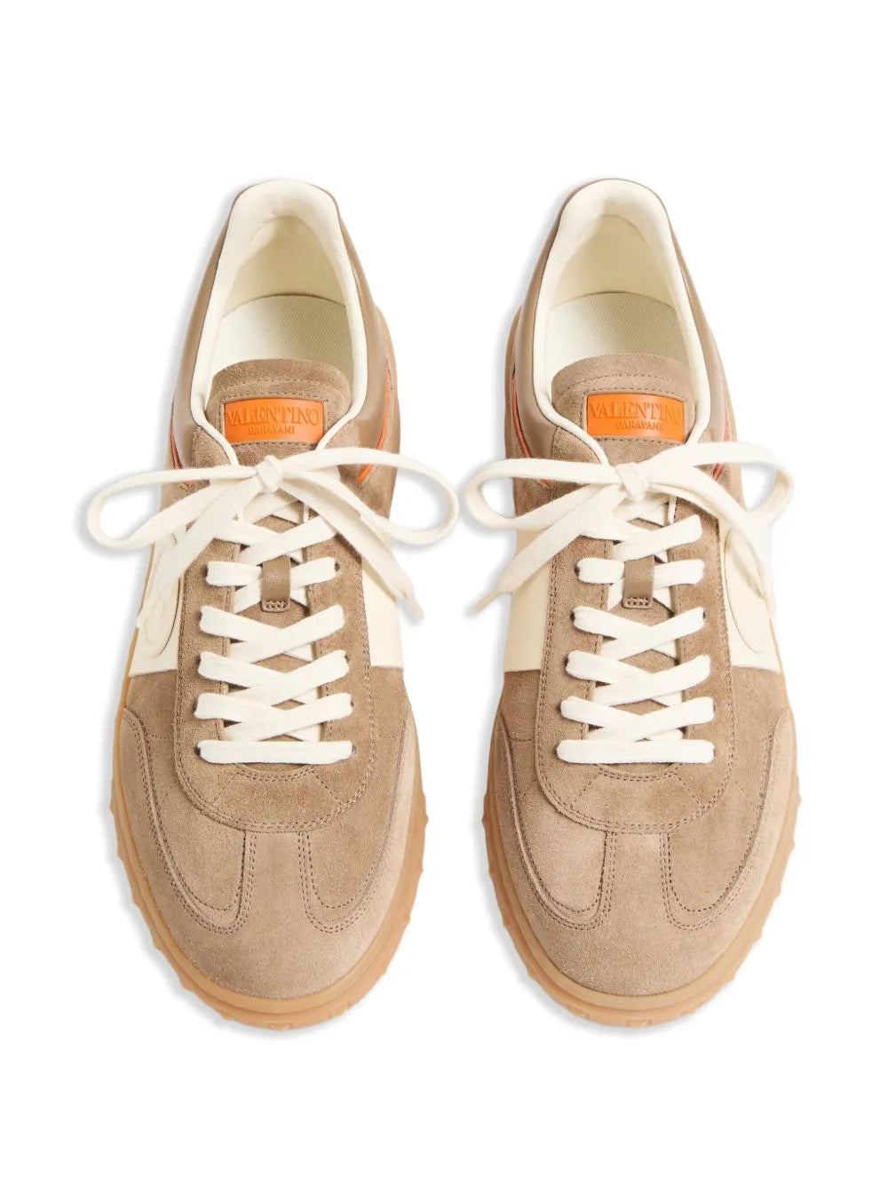Garavani upvillage low top trainer in split leather and calfskin nappa leather-VALENTINO-Verso