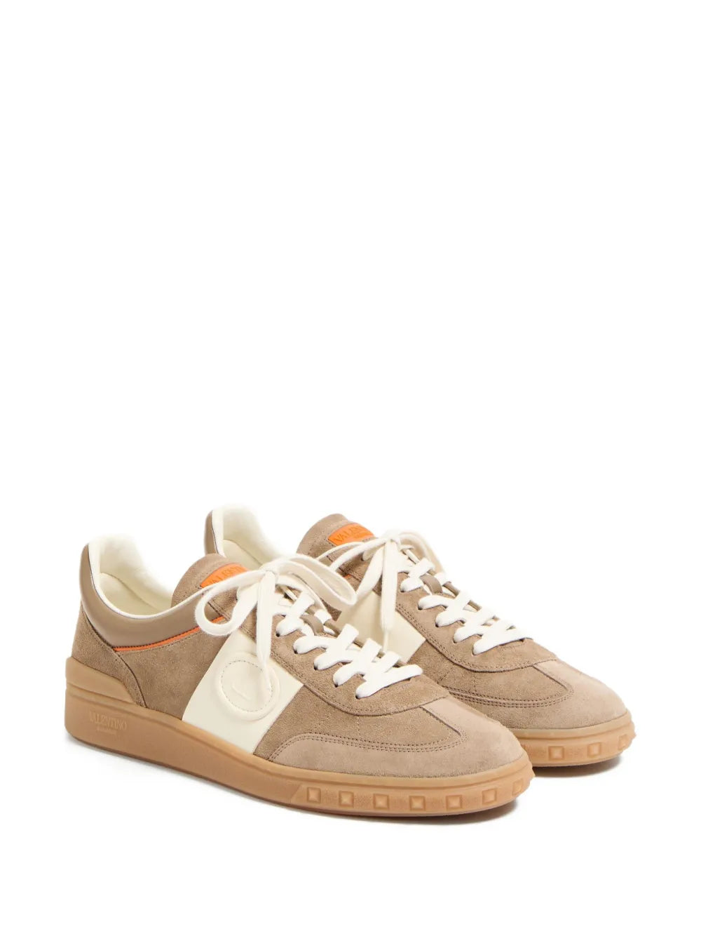 Garavani upvillage low top trainer in split leather and calfskin nappa leather-VALENTINO-Verso
