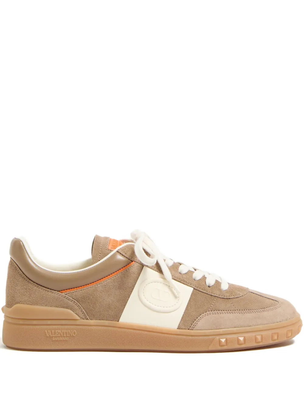 Garavani upvillage low top trainer in split leather and calfskin nappa leather-VALENTINO-Verso