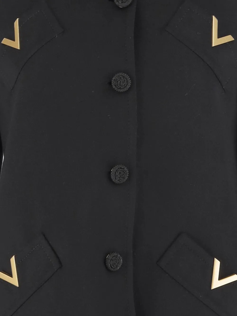 Garavani V-shaped Gold-tone Button Coat-VALENTINO-Verso