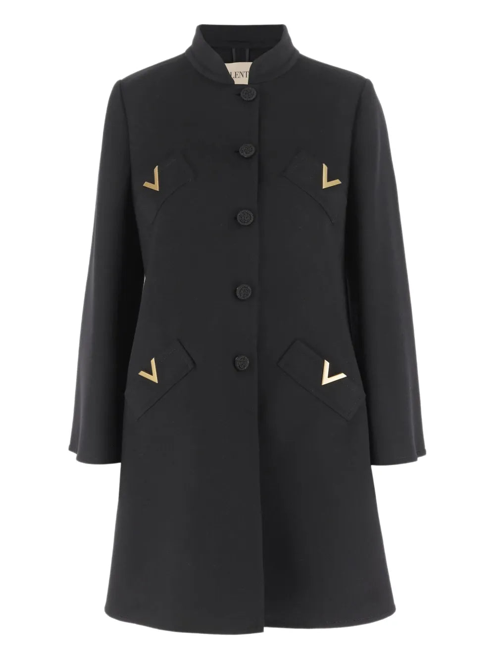 Garavani V-shaped Gold-tone Button Coat-VALENTINO-Verso
