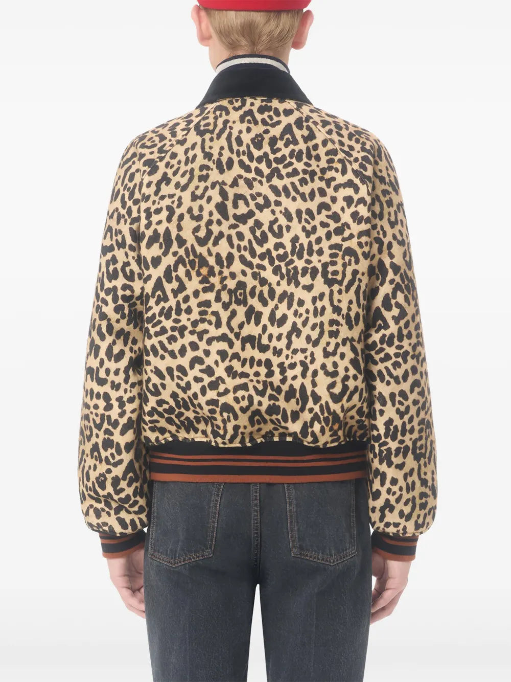 Garavani vgold-detail velvet-collar bomber jacket-VALENTINO-Verso