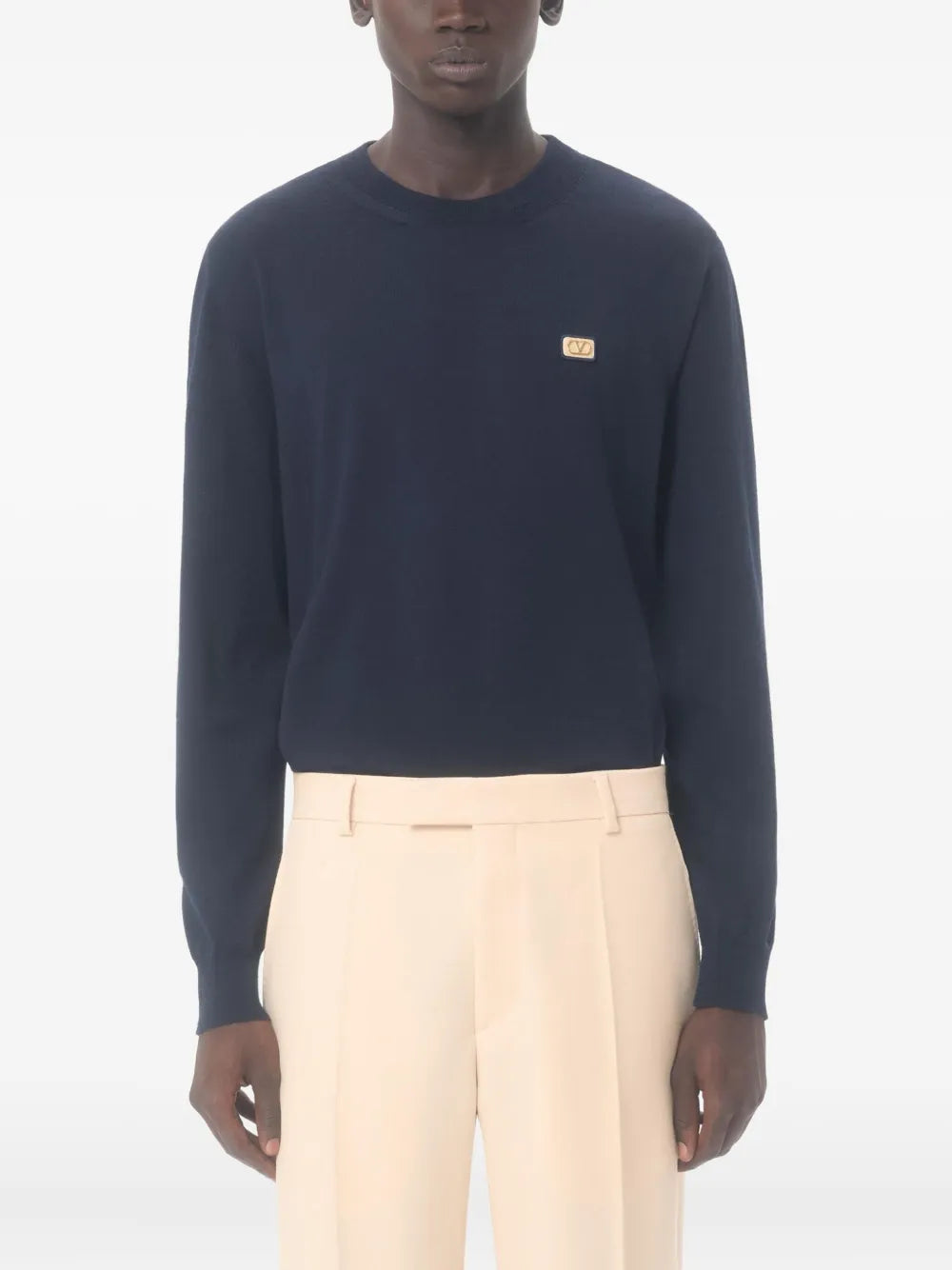 Garavani vlogo-patch wool sweater-VALENTINO-Verso