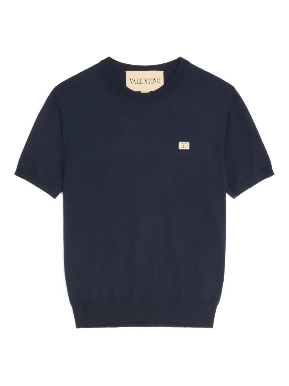 Garavani wool t-shirt with vlogo patch-VALENTINO-Verso