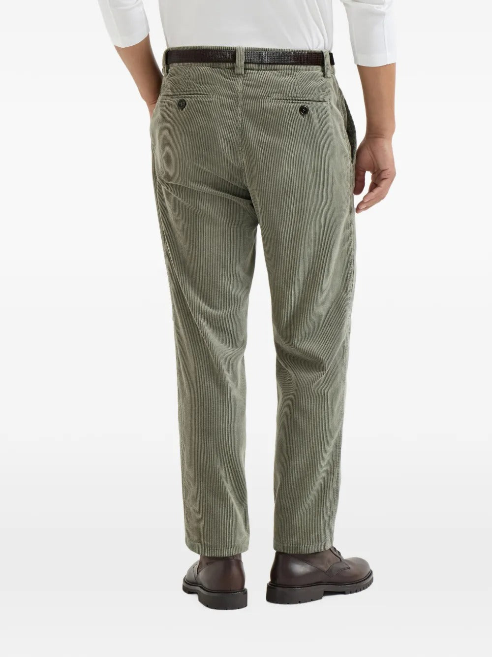 Garment-dyed corduroy trousers-BRUNELLO CUCINELLI-Verso