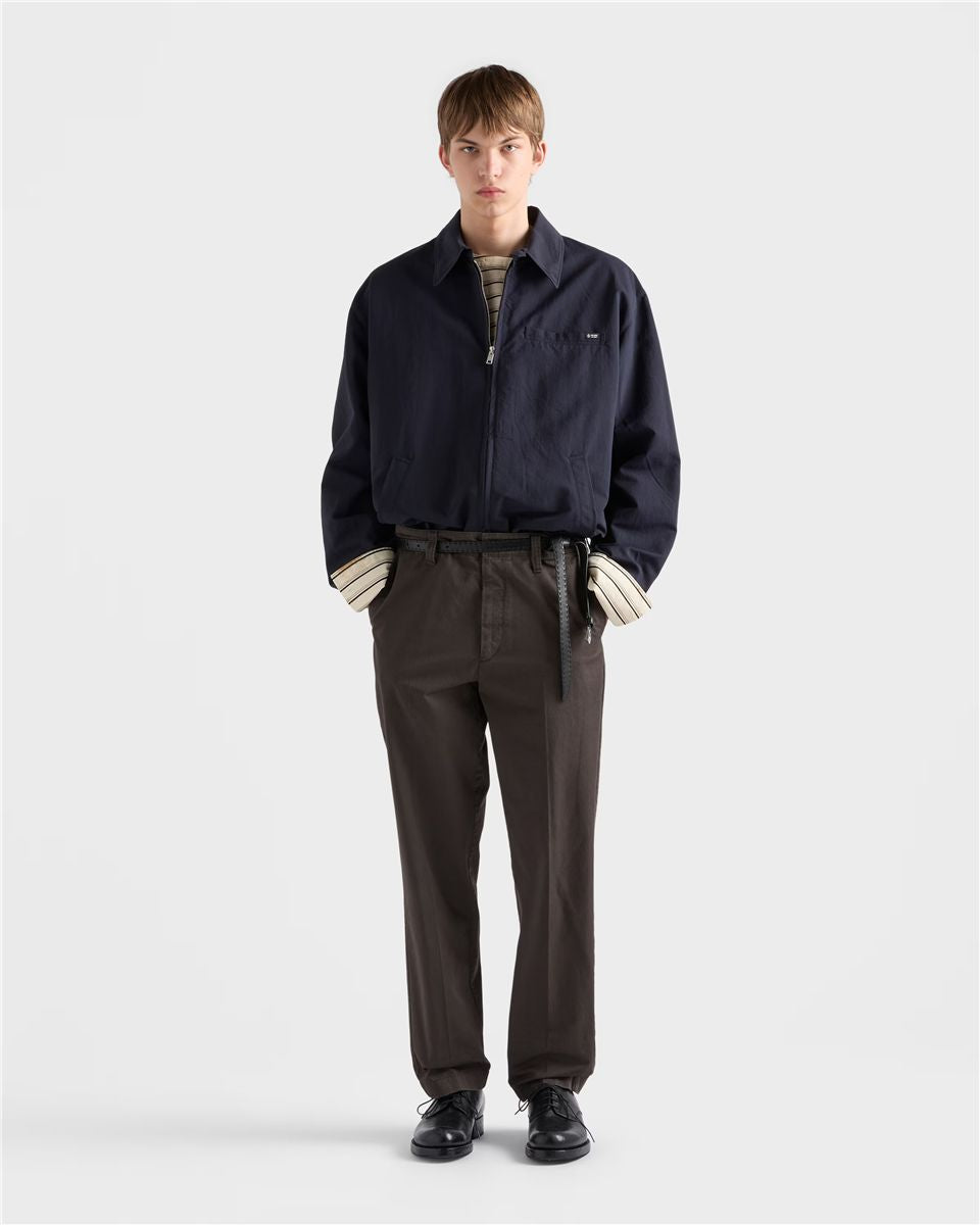 Garment-dyed cotton pants-PRADA-Verso
