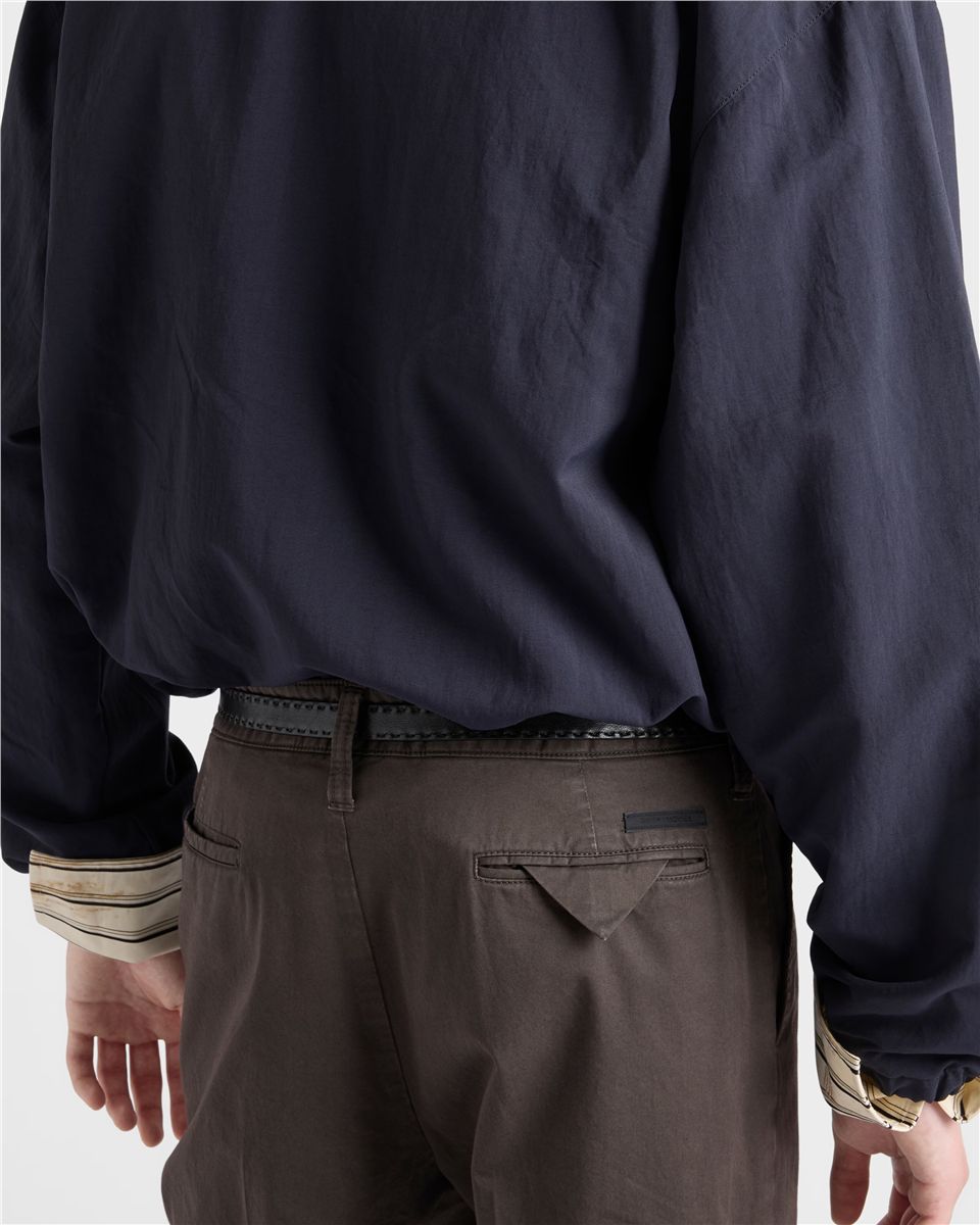 Garment-dyed cotton pants-PRADA-Verso