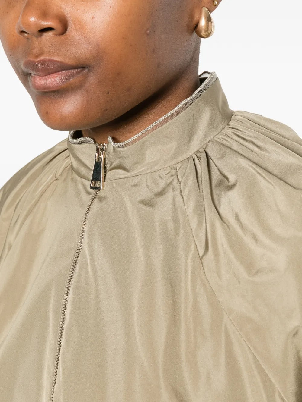 Gathered full-zip jacket-FABIANA FILIPPI-Verso