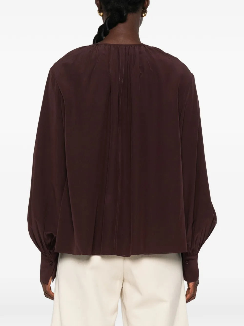 Gathered long-sleeve blouse-JOSEPH-Verso