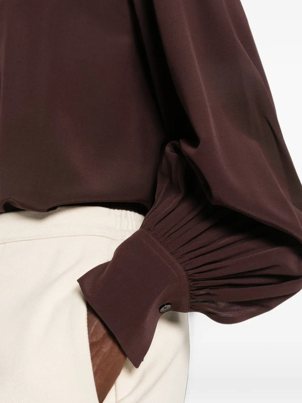 Gathered long-sleeve blouse-JOSEPH-Verso