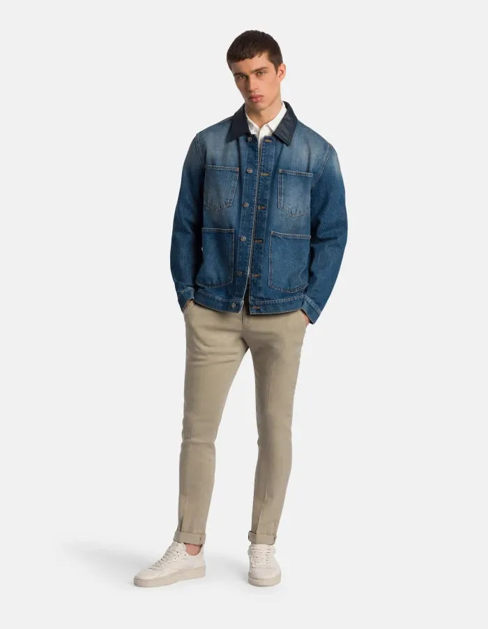 Gaubert slim-fit trousers in linen and lyocell-DONDUP-Verso