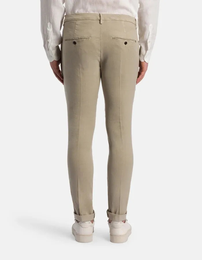 Gaubert slim-fit trousers in linen and lyocell-DONDUP-Verso