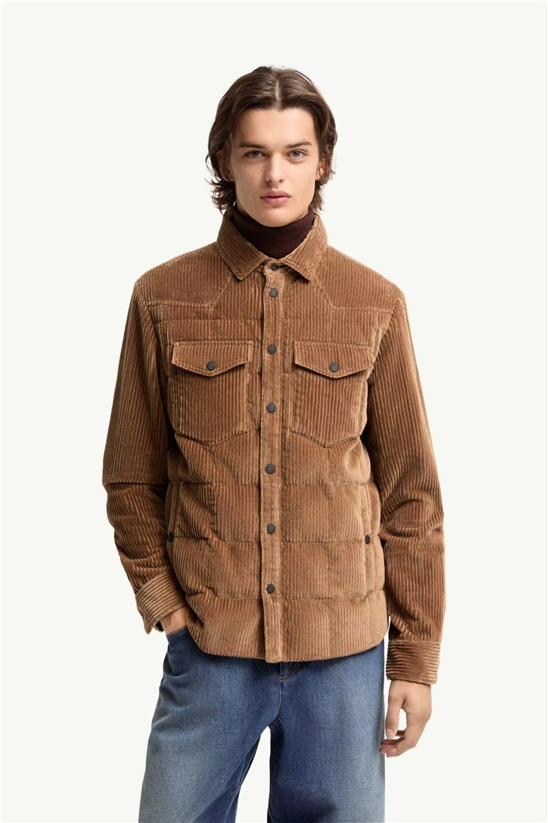 Gelt corduroy down shirt jacket-MONCLER-Verso