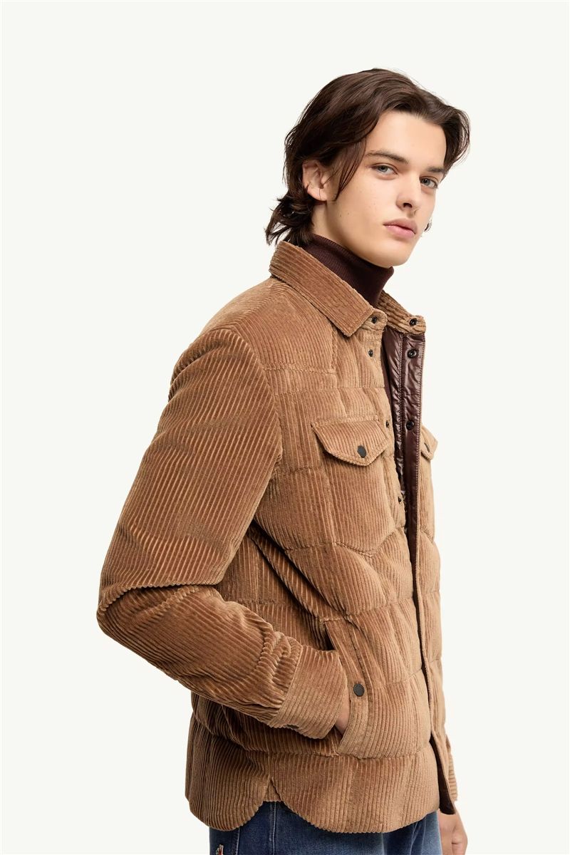 Gelt corduroy down shirt jacket-MONCLER-Verso