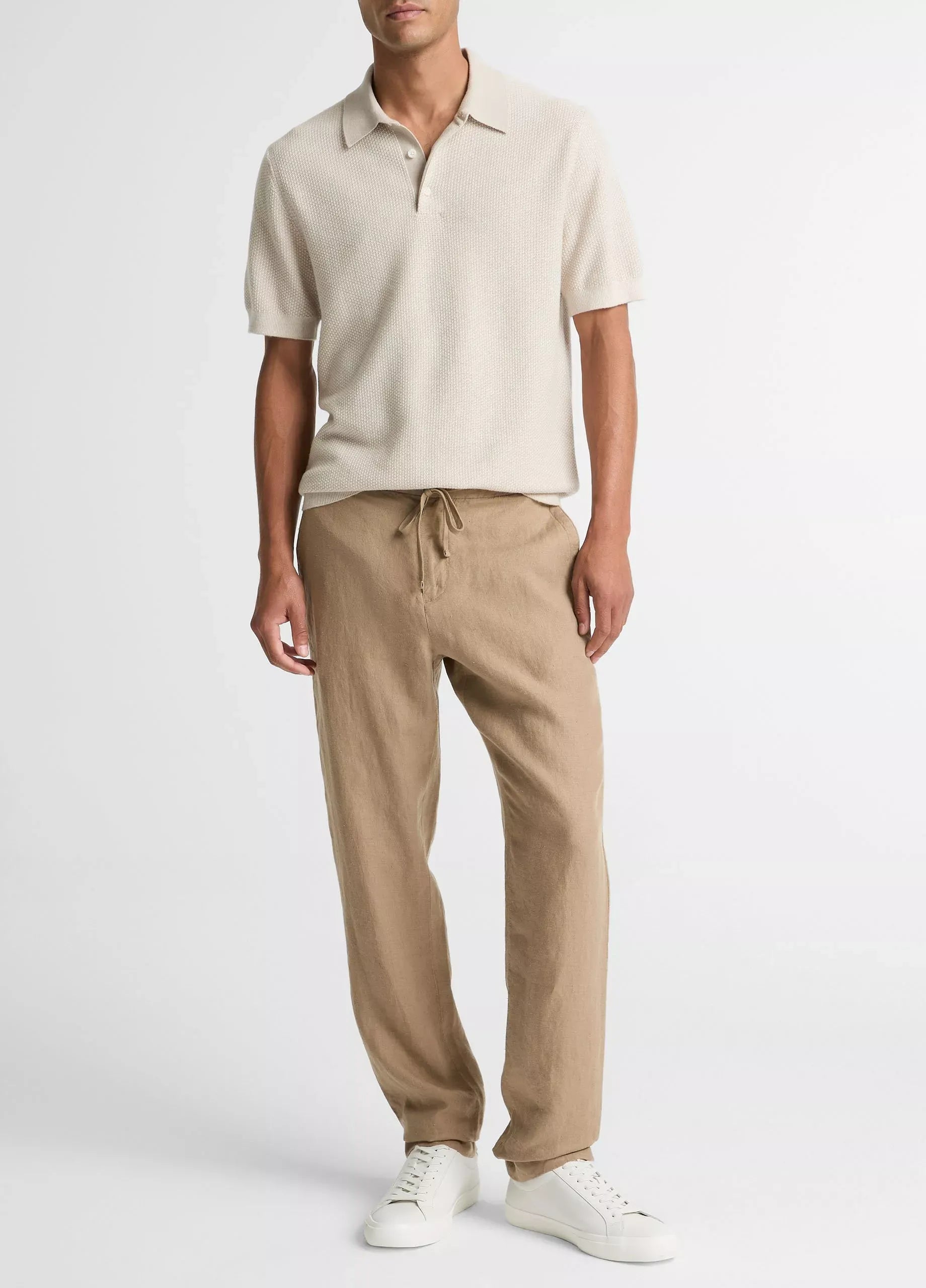 Geo-jacquard wool-blend blend polo sweater-VINCE-Verso