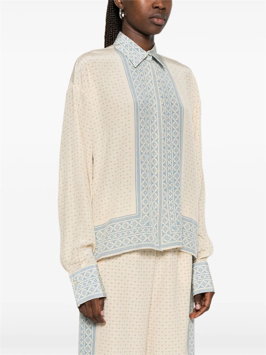 Geometric-print buttoned shirt-ERMANNO SCERVINO-Verso