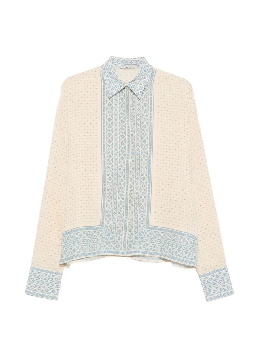 Geometric-print buttoned shirt-ERMANNO SCERVINO-308192-40-Verso