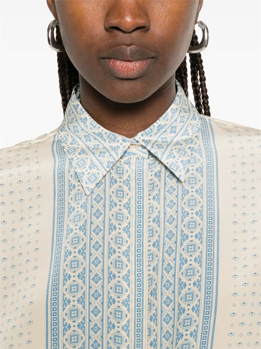 Geometric-print buttoned shirt-ERMANNO SCERVINO-Verso