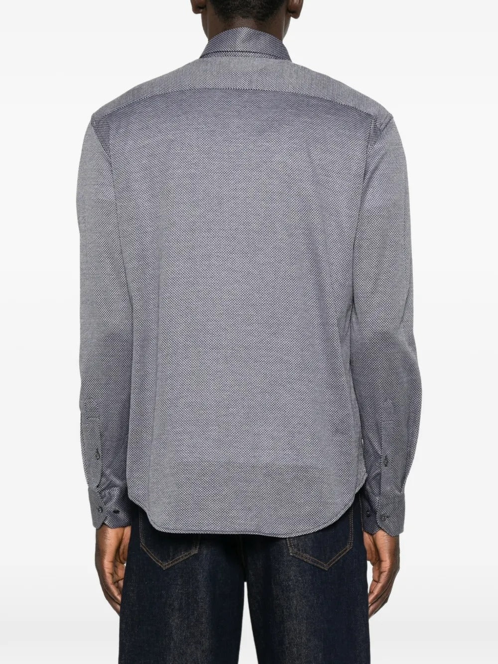 Geometric-print long-sleeve shirt-GIORGIO ARMANI-Verso