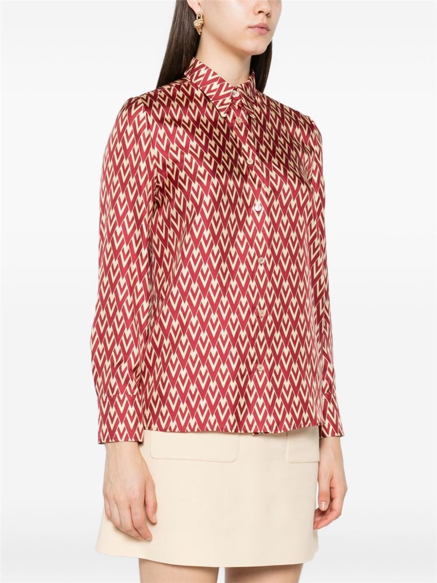 Geometric-print silk shirt-VALENTINO-Verso