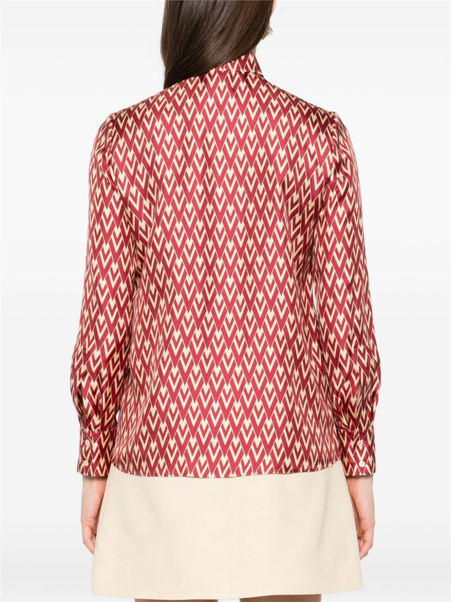 Geometric-print silk shirt-VALENTINO-Verso