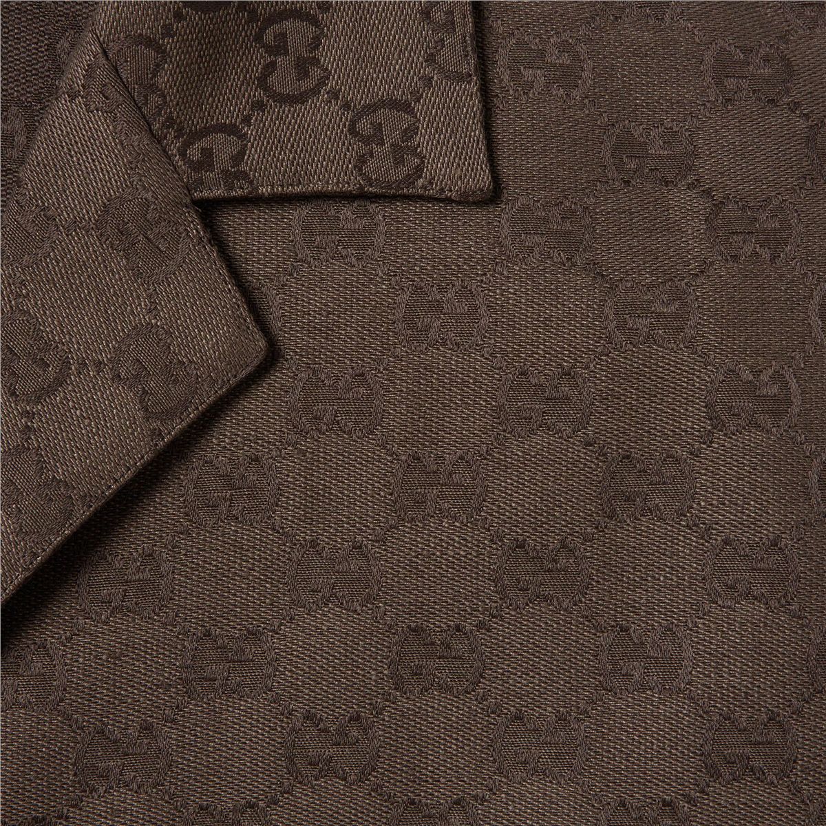 Gg canvas linen blend bowling shirt-GUCCI-Verso