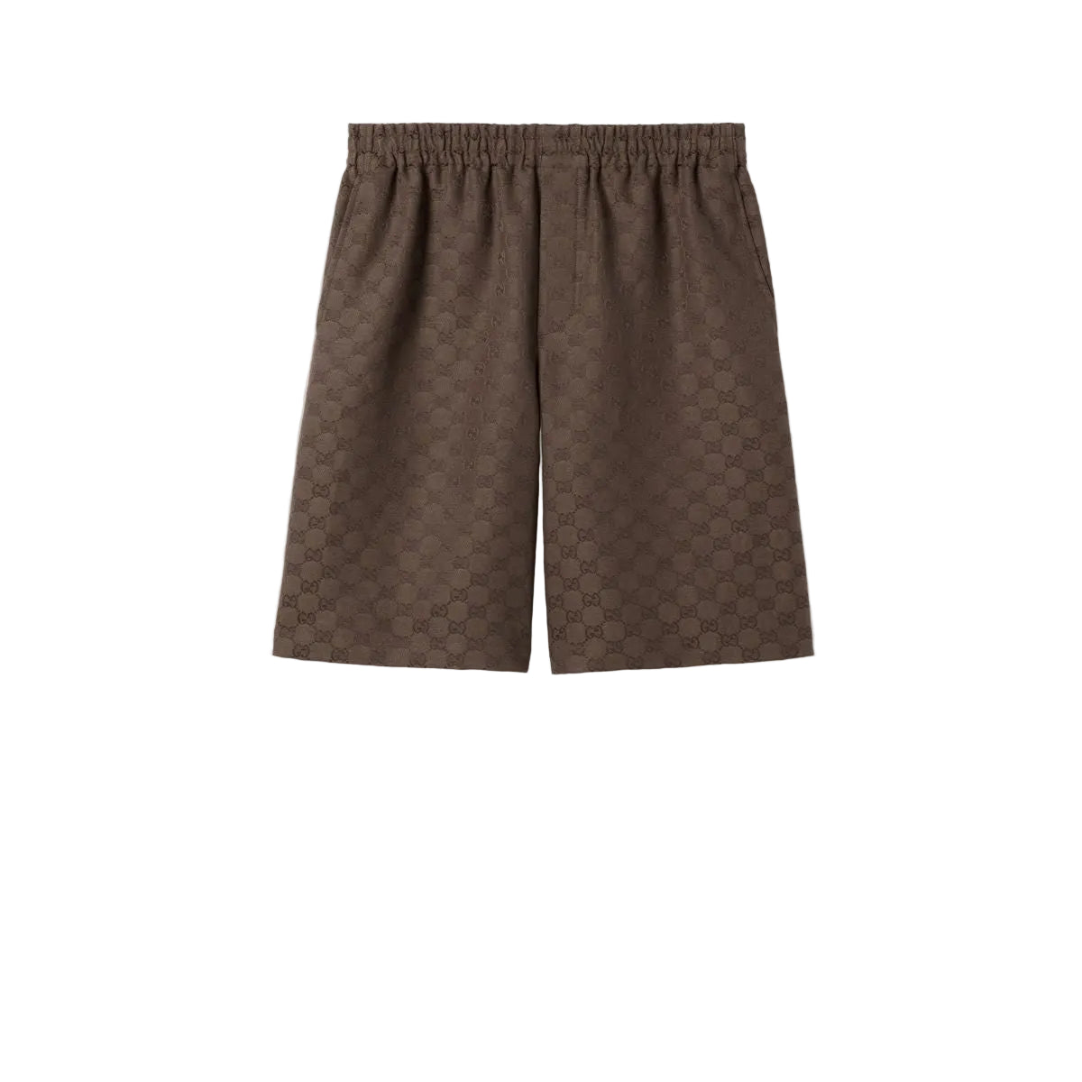 Gg canvas linen blen shorts-GUCCI-Verso