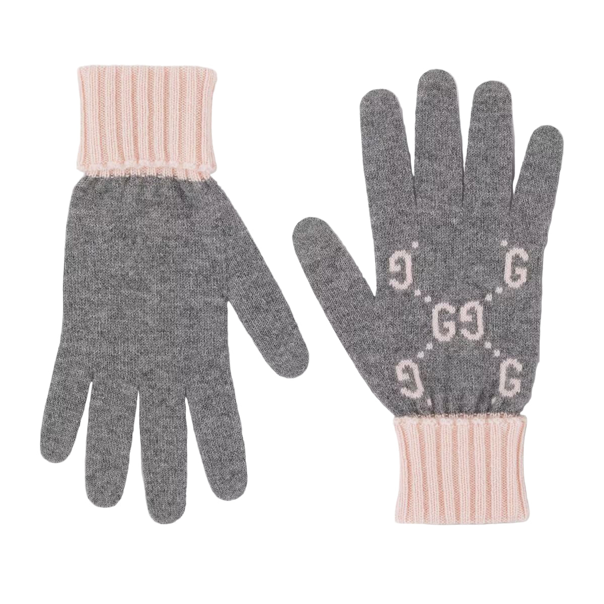 GG Cashmere Jacquard Gloves-GUCCI-Verso