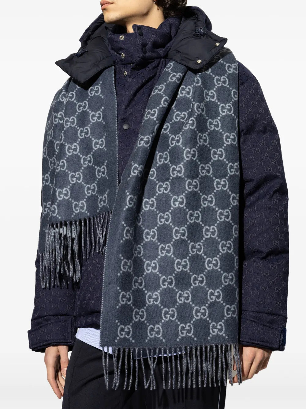 Gg cashmere scarf-GUCCI-Verso