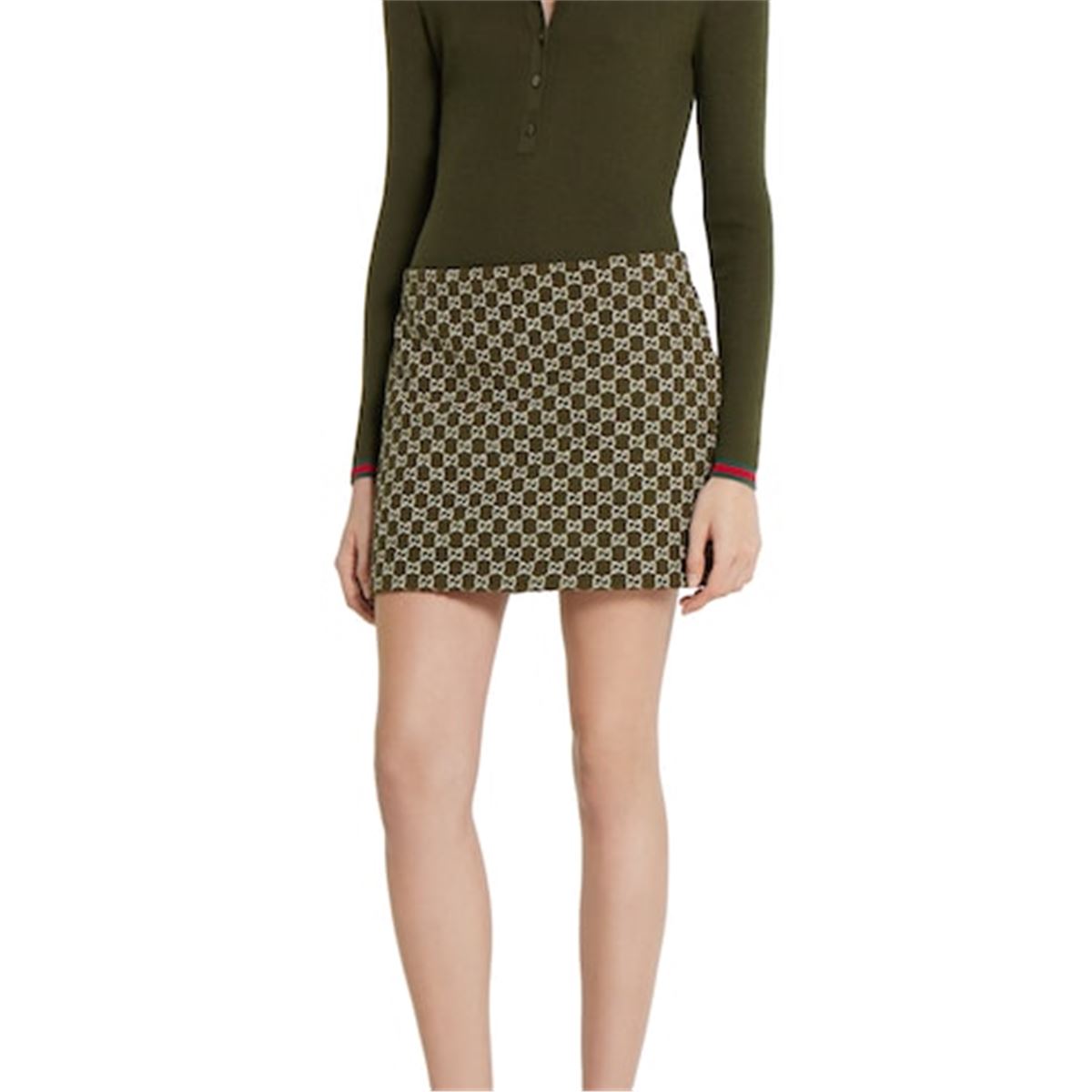 gg cotton bouclé mini skirt-GUCCI-Verso