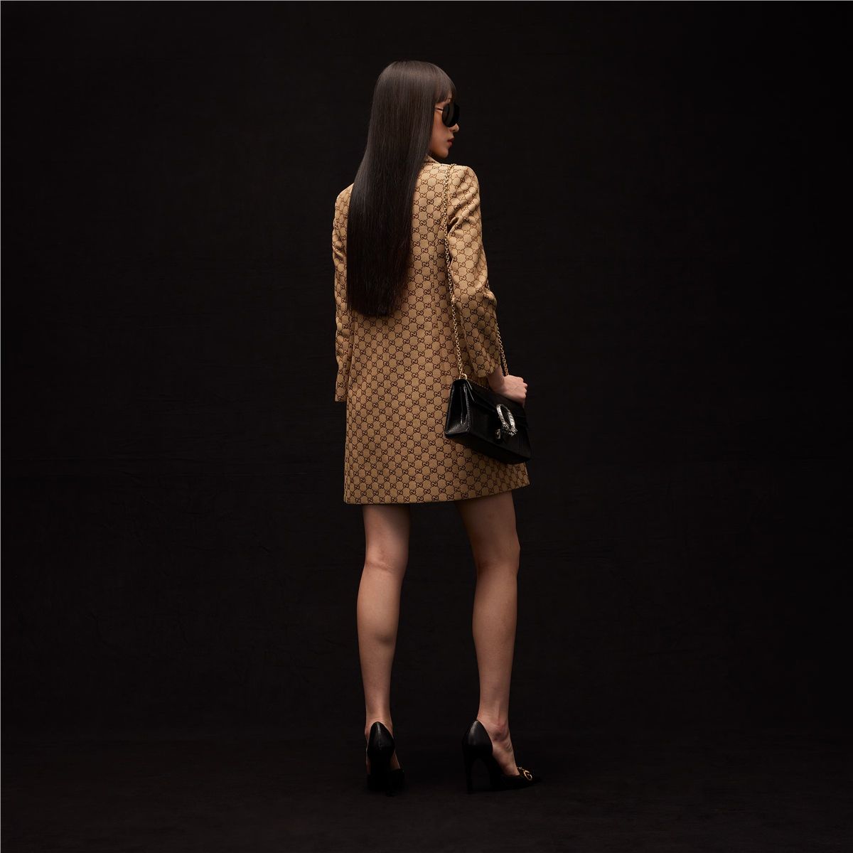 Gg cotton canvas coat-GUCCI-Verso