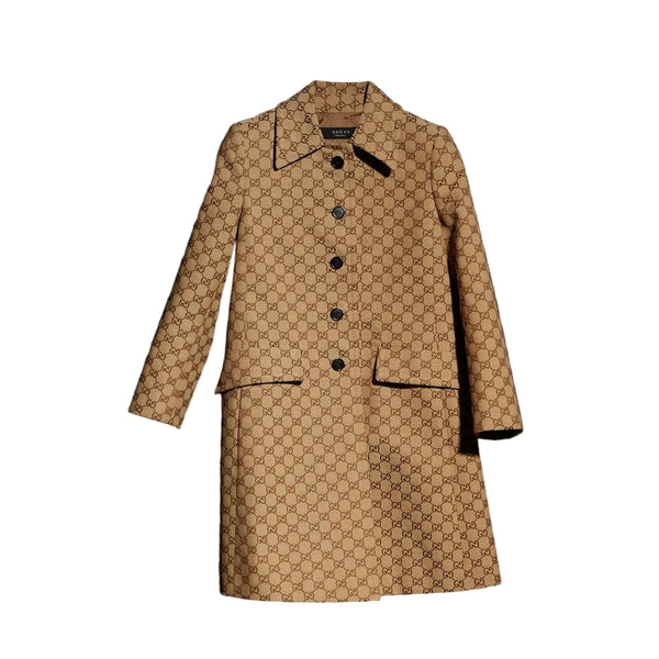 26SSグッチ GGコットンギャバジン コート GG Cotton Canvas Coat