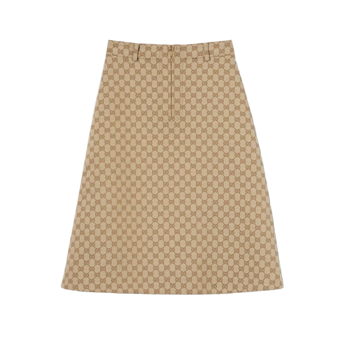 Gg cotton canvas fabric skirt-GUCCI-Verso