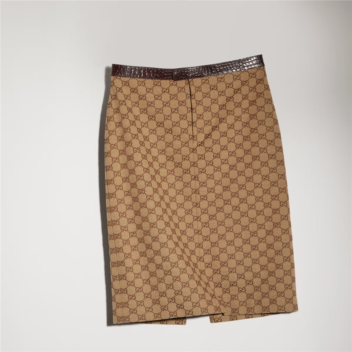 Gg cotton canvas skirt-GUCCI-Verso