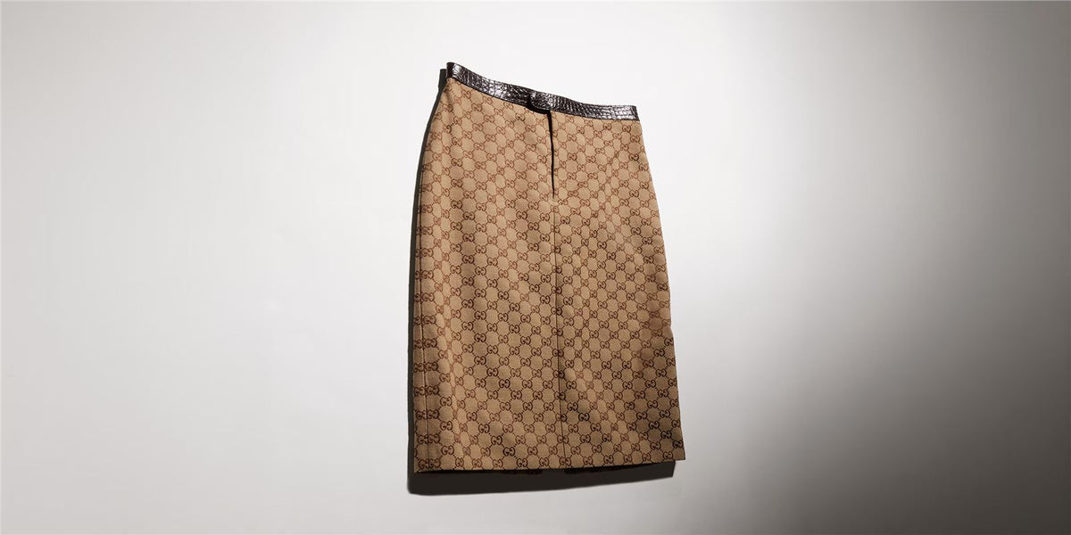 Gg cotton canvas skirt-GUCCI-Verso