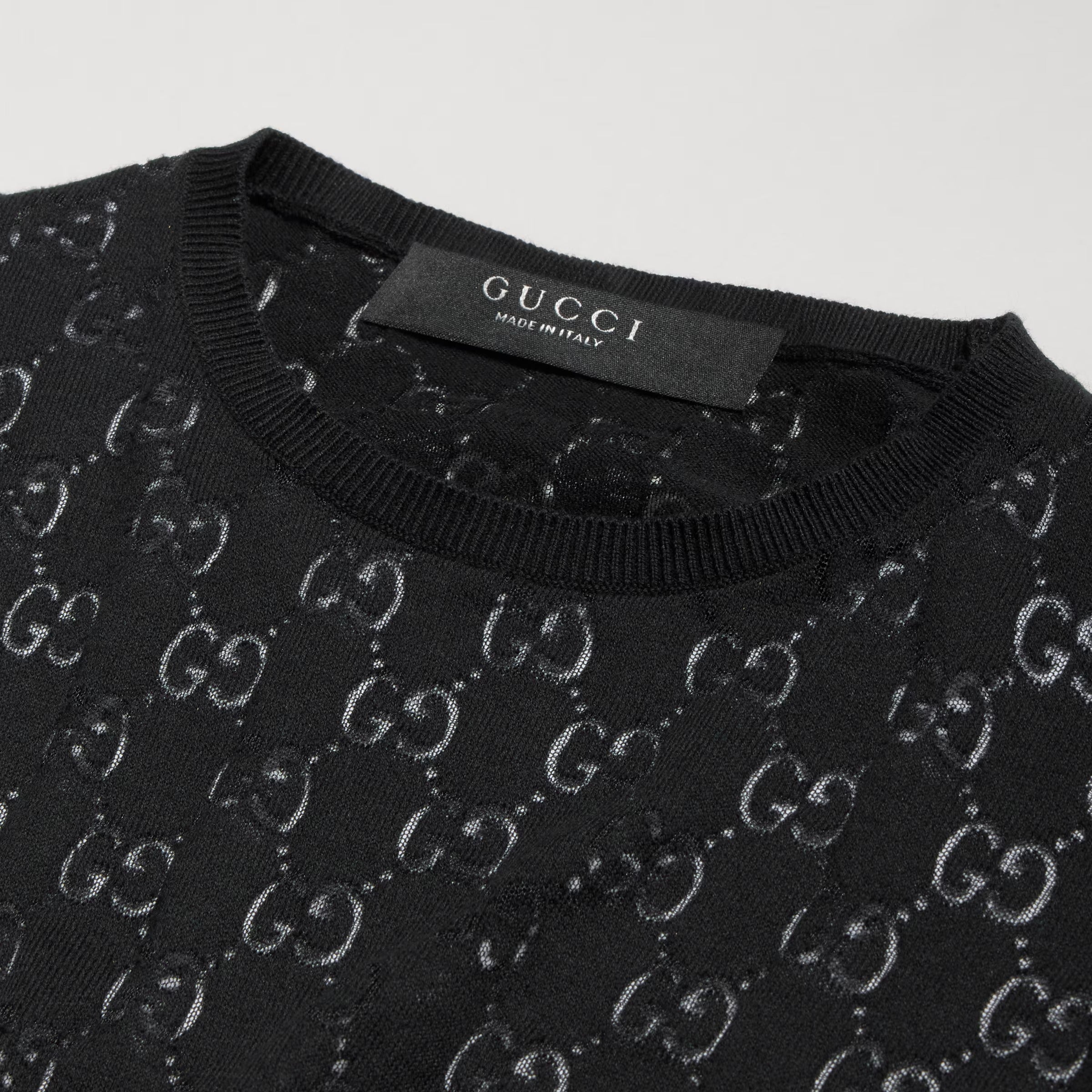 Gg cotton devoré t-shirt-GUCCI-Verso