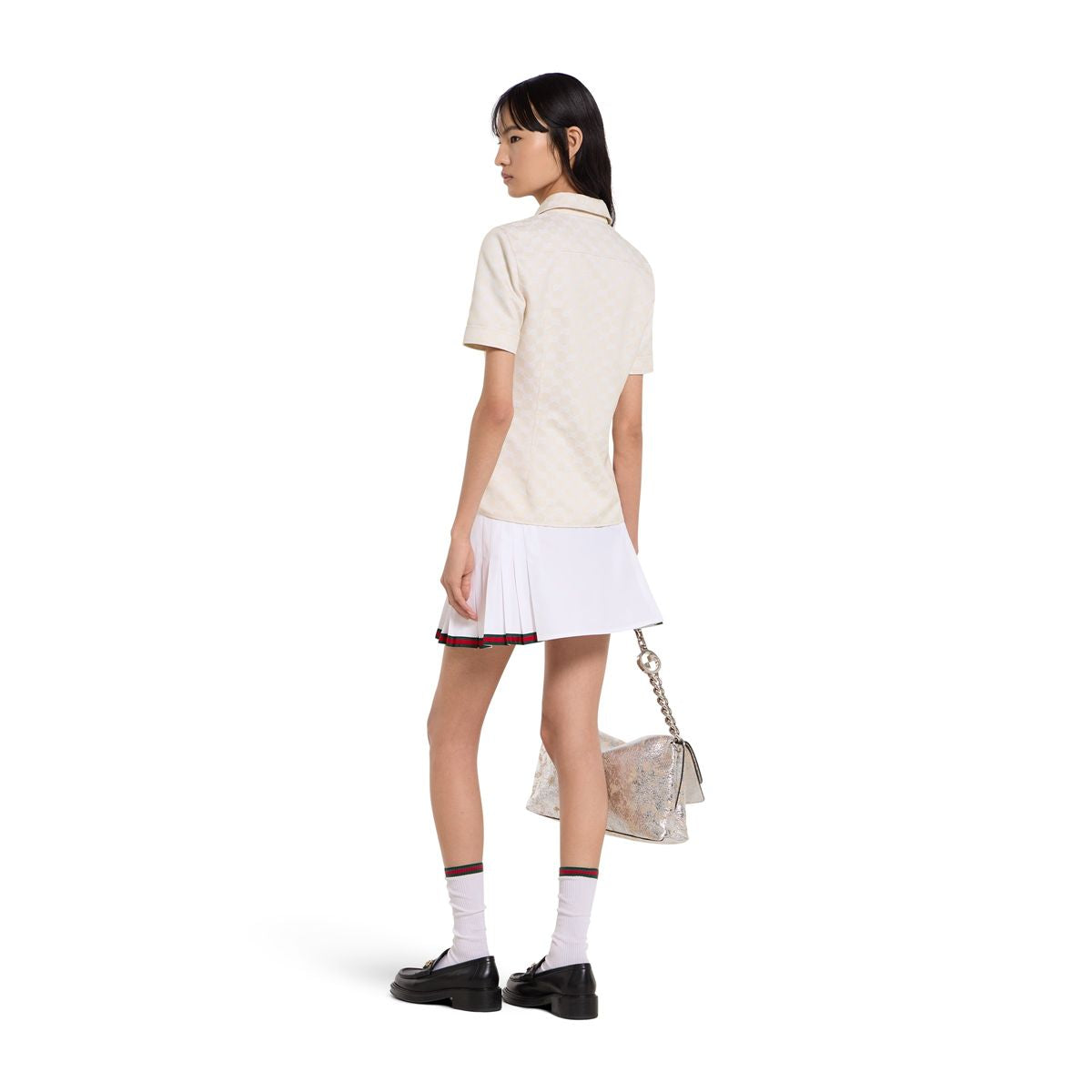 Gg cotton gabardine t-shirt-GUCCI-Verso