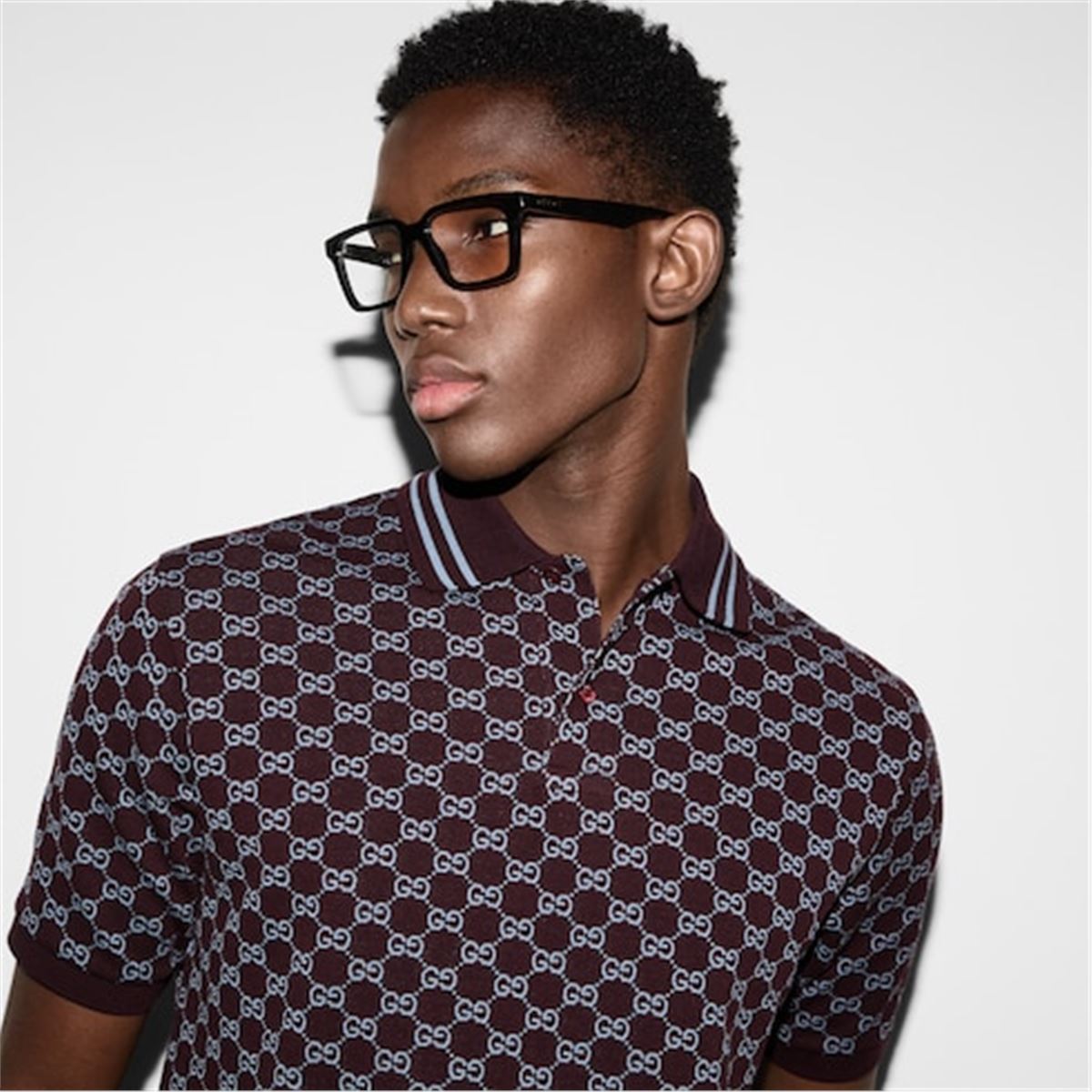 GG COTTON PIQUET JACQUARD POLO SHIRT -  GUCCI -  Verso