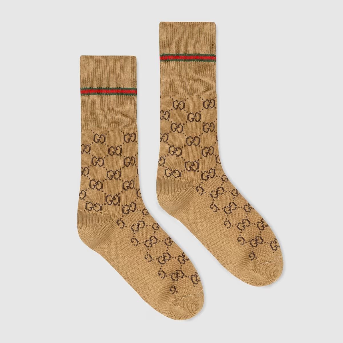 GG cotton socks with web-GUCCI-Verso