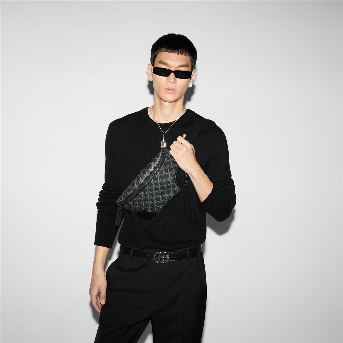 Gg emblem medium belt bag-GUCCI-Verso