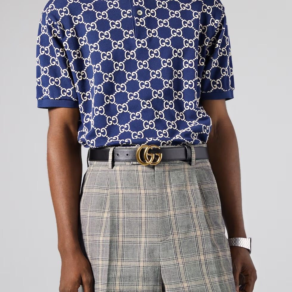 Gg marmont belt with shiny buckle-GUCCI-Verso