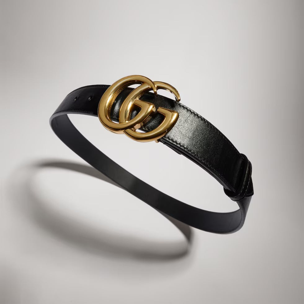 Gg marmont belt with shiny buckle-GUCCI-Verso